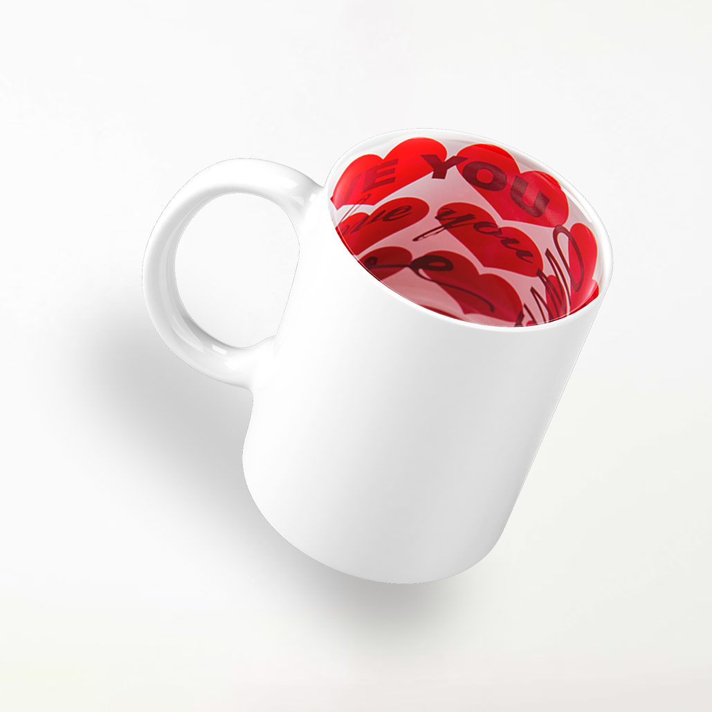 Patterned Hearts Personalised Mug